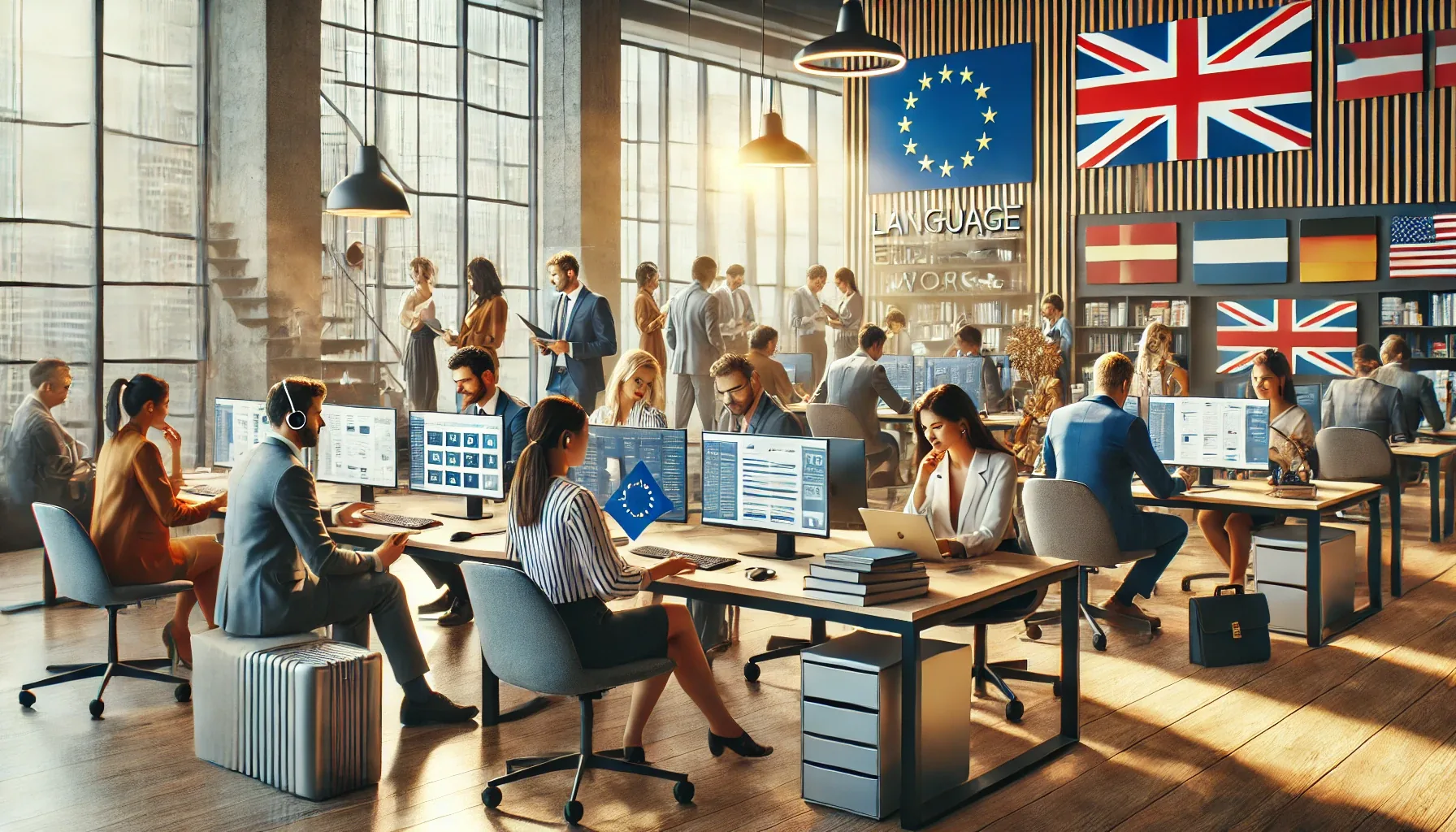 Multilingual professionals in an international workplace